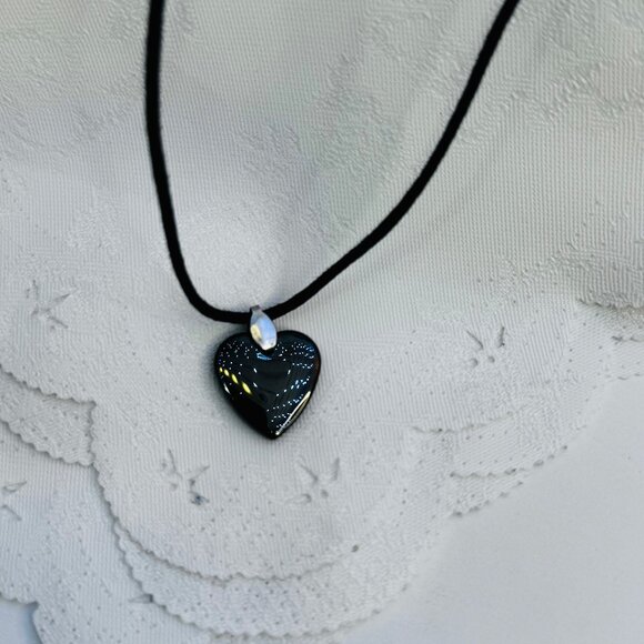 Hematite Heart Necklace - Picture 3 of 4